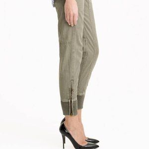 J.CREW ANKLE ZIP RIBBED HEM GRAY CARGO PANTS WOMEN